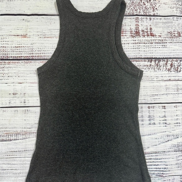 AGOLDE Dark Gray Ribbed Bea Cutaway Tank - Picture 6 of 6